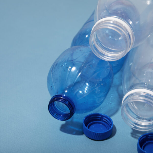 High Angle Different Plastic Bottles Arrangement